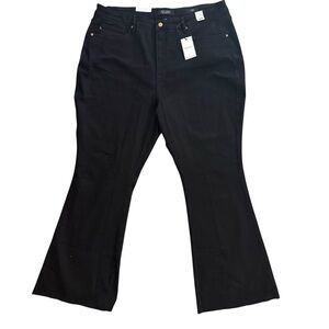 Judy Blue Super Flare High Waist Black Jeans 24W Raw Hem NWT